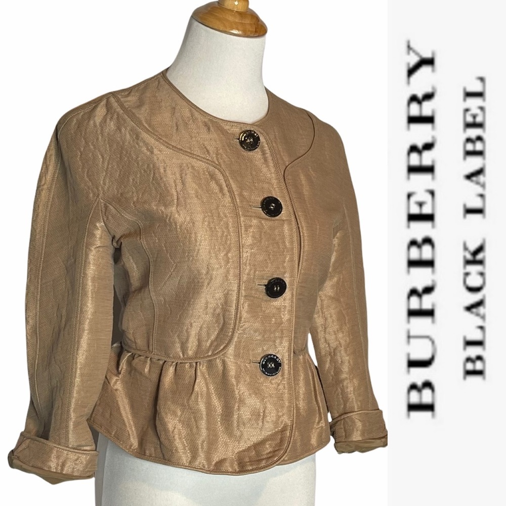 Burberry Black Label Shimmery Linen Short Jacket